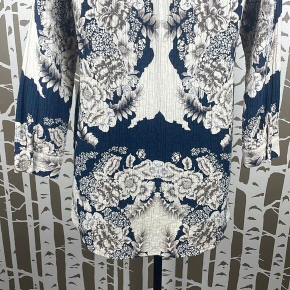 Soft Surroundings Gauze Floral Print Tunic Blouse XS - Picture 8 of 10